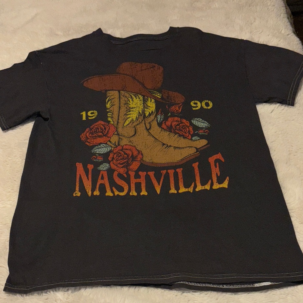 Nashville Graphic women’s T-Shirt - Charcoal Grey -Vintage look